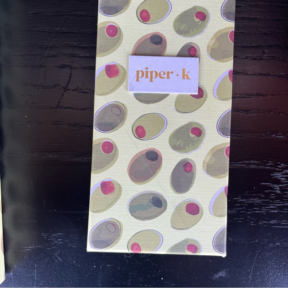 Piper K Olive & Martini Bag Charm & Key Chain Glass Stones New - Picture 5 of 6